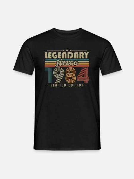 Legendär seit 1984 Jahrgang Geburtstag Geschenk - Männer T-Shirt - Schwarz