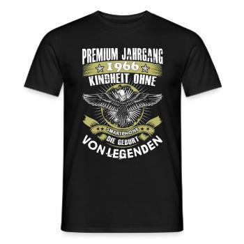 Jahrgang 1966 - Männer T-Shirt - Schwarz - Vorne - AI Model Male 178 light (178cm)