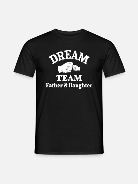 Vater Tochter Team Papa Töchter Dreamteam Faust - Männer T-Shirt - Schwarz