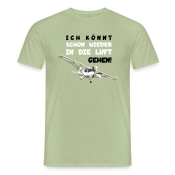 c42 Flugzeug Pilot Flieger Ultraleichtflugzeug UL - Männer T-Shirt - Sage - Vorne - AI Model Male 178 light (178cm)