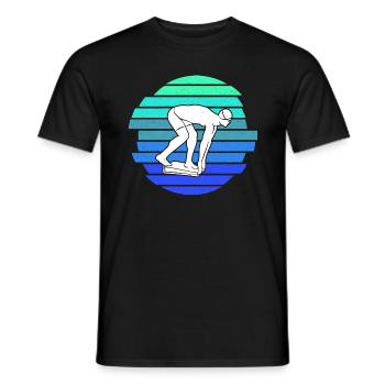 Schwimmen Schwimmer Herren Jungen Kinder Schwimm - Männer T-Shirt - Schwarz - Vorne - AI Model Male 178 light (178cm)
