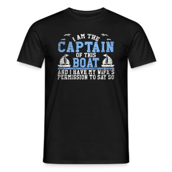 Boot Kapitän - Männer T-Shirt - Schwarz - Vorne - AI Model Male 178 light (178cm)