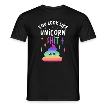 Vous ressemblez à Unicorn Shit Funny Unicorn - T-shirt homme - noir - Devant - AI Model Male 178 light (178cm)