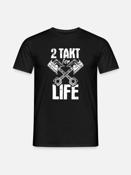 2 Takt for Life DDR Moped Kolben Oldschool - Männer T-Shirt - Schwarz