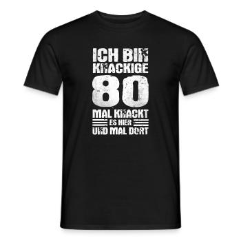80. Geburtstag Ich bin Knackige 80 Jahre Vintage - Männer T-Shirt - Schwarz - Vorne - AI Model Male 178 light (178cm)