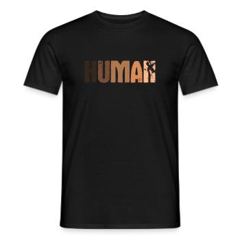 Human Is Human Statement LGBT Pride - Men's T-Shirt - black - Front - AI Model Male 178 light (178cm)