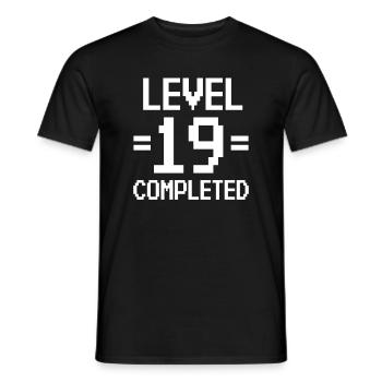 19th Birthday Retro Level 19 Years Party - Men's T-Shirt - black - Front - AI Model Male 178 light (178cm)