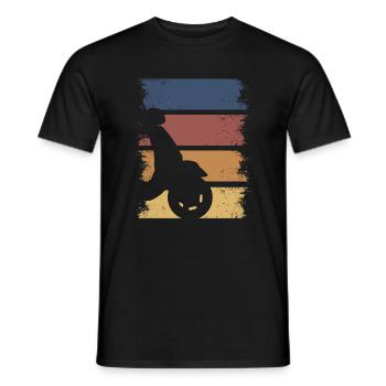 Scooter Tuning Moped Retro Mofa Roller Vintage - Männer T-Shirt - Schwarz - Vorne - AI Model Male 178 light (178cm)