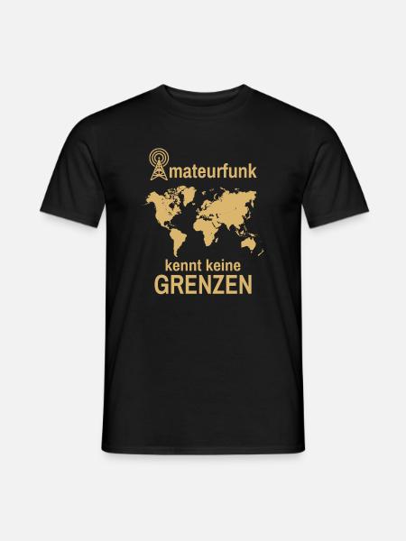 Amateurfunk Kennt Keine Grenzen Retro Funker - Männer T-Shirt - Schwarz