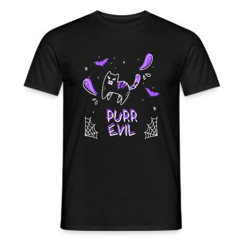 PURR EVIL Halloween T-shirt & Hoddie Design - Männer T-Shirt - Schwarz - Vorne - AI Model Male 178 light (178cm)