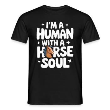 Pferd Pferde Reiten Pferdereiten Sprungreiten - Männer T-Shirt - Schwarz - Vorne - AI Model Male 178 light (178cm)