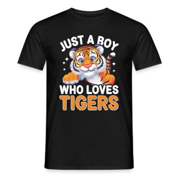 Tiger Tier Zoo Wildtier - Männer T-Shirt - Schwarz - Vorne - AI Model Male 178 light (178cm)