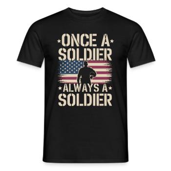 Soldat militaire vétéran - T-shirt homme - noir - Devant - AI Model Male 178 light (178cm)