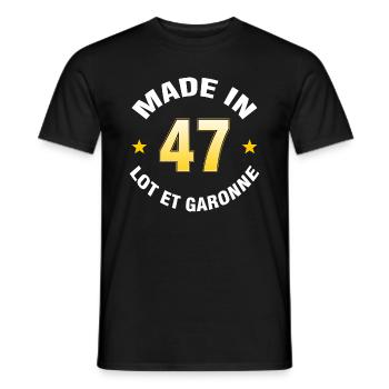 Lot et Garonne - T-shirt homme - noir - Devant - AI Model Male 178 light (178cm)
