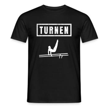 Turnen Turner am Stufenbarren für Jungs + Männer - Männer T-Shirt - Schwarz - Vorne - AI Model Male 178 light (178cm)