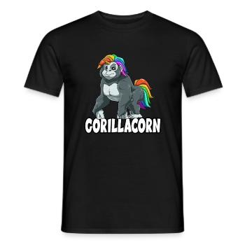 Gorillacorn for a gorilla and unicorn - Men's T-Shirt - black - Front - AI Model Male 178 light (178cm)