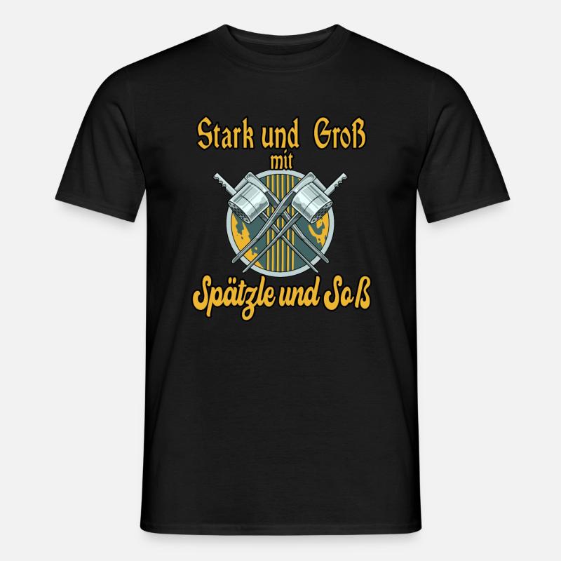 Spätzle und Soß - Männer T-Shirt - Schwarz