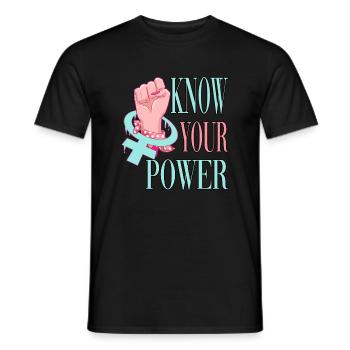 Connaissez votre pouvoir féministe - T-shirt homme - noir - Devant - AI Model Male 178 light (178cm)