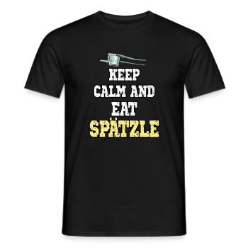 Keep Calm And Eat Spätzle für Schwabe - Männer T-Shirt - Schwarz - Vorne - AI Model Male 178 light (178cm)