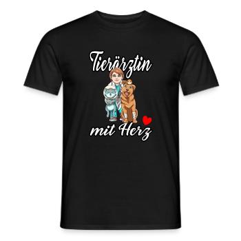 Tierärztin mit Herz - Männer T-Shirt - Schwarz - Vorne - AI Model Male 178 light (178cm)