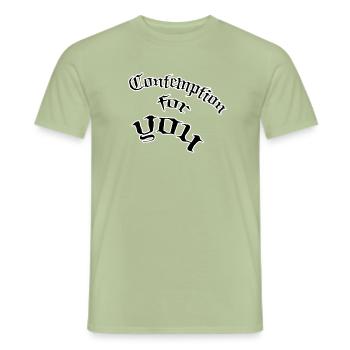Contemption for you - Männer T-Shirt - Sage - Vorne - AI Model Male 178 light (178cm)