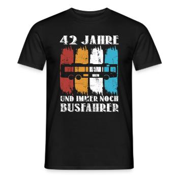 Busfahrer 42 Geburtstag Busfahren 42 Jahre Spruch - Männer T-Shirt - Schwarz - Vorne - AI Model Male 178 light (178cm)