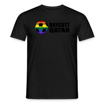 Boycott Qatar Sayings Rainbow - Men's T-Shirt - black - Front - AI Model Male 178 light (178cm)