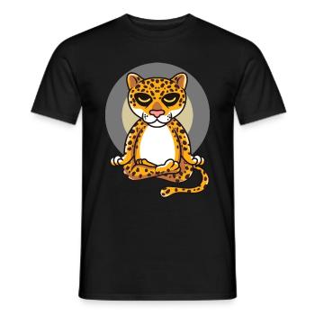 Yoga Jaguar - Männer T-Shirt - Schwarz - Vorne - AI Model Male 178 light (178cm)
