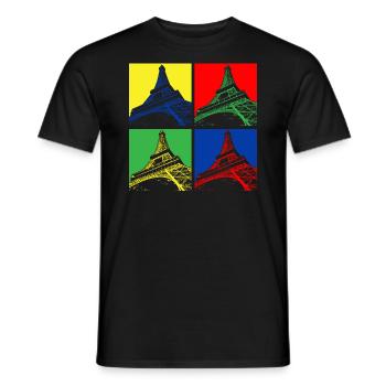 tour Eiffel - T-shirt homme - noir - Devant - AI Model Male 178 light (178cm)