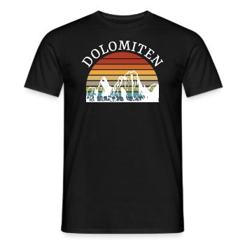 South Tyrol Dolomites Fun skier Mountaineer - Men's T-Shirt - black - Front - AI Model Male 178 light (178cm)