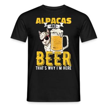Alpacas Beer Alcohol Quote Gift - Men's T-Shirt - black - Front - AI Model Male 178 light (178cm)
