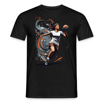 Handball player streetwear Iconic style - Men's T-Shirt - black - Front - AI Model Male 178 light (178cm)
