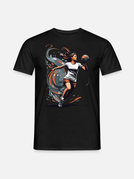 Handballerin Streetwear Ikonischer Style - Männer T-Shirt - Schwarz