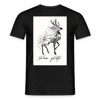 Deer Animal Saying Gift - Men's T-Shirt - black - Front - AI Model Male 178 light (178cm)