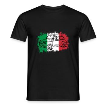 Italie Italy Auto Drapeau - T-shirt homme - noir - Devant - AI Model Male 178 light (178cm)