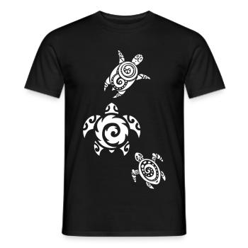 Three Sea Turtles (White) - Men's T-Shirt - black - Front - AI Model Male 178 light (178cm)