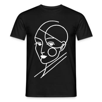 White geometric human - Men's T-Shirt - black - Front - AI Model Male 178 light (178cm)