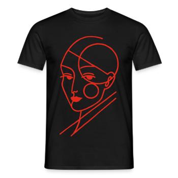 Red Geometric Human - Men's T-Shirt - black - Front - AI Model Male 178 light (178cm)