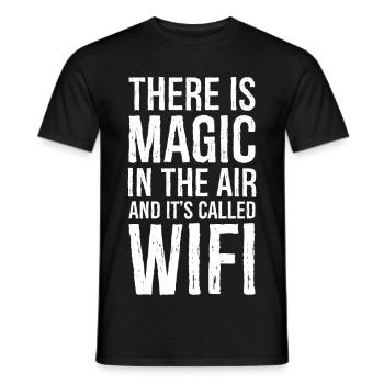 there is magic in the air - Men's T-Shirt - black - Front - AI Model Male 178 light (178cm)