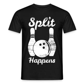 Bowling Split - T-shirt homme - noir - Devant - AI Model Male 178 light (178cm)