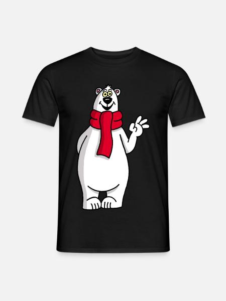 Funny polar bear - Men's T-Shirt - black