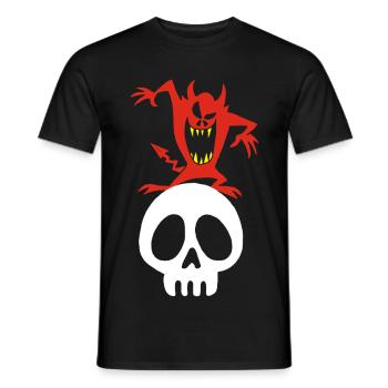 Démon sur un crâne - T-shirt homme - noir - Devant - AI Model Male 178 light (178cm)