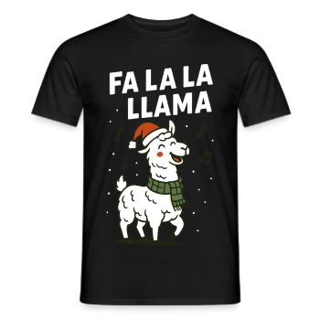 Fa La La Llama Christmas Family Fun - Men's T-Shirt - black - Front - AI Model Male 178 light (178cm)