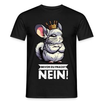 Avant que vous ne demandiez à la chinchilla, chinchilla, rongeur - T-shirt homme - noir - Devant - AI Model Male 178 light (178cm)