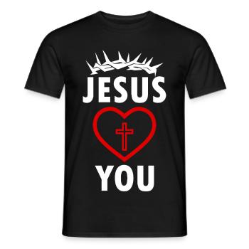 Jesus loves You - Men's T-Shirt - black - Front - AI Model Male 178 light (178cm)
