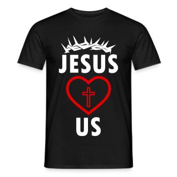 JÉSUS NOUS AIME - T-shirt homme - noir - Devant - AI Model Male 178 light (178cm)