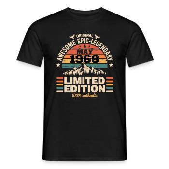Mai 1968 - May 1968 - T-shirt homme - noir - Devant - AI Model Male 178 light (178cm)