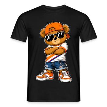 Germany Bear Sunglasses Flags Art - Men's T-Shirt - black - Front - AI Model Male 178 light (178cm)