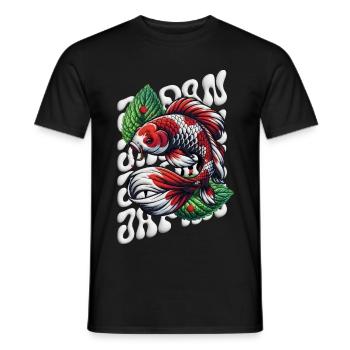 Poisson Koi Style Zen Pelucheux - T-shirt homme - noir - Devant - AI Model Male 178 light (178cm)