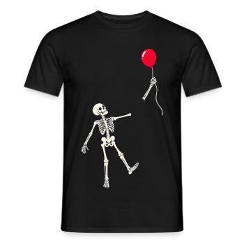 Rotes Ballonskelett - Männer T-Shirt - Schwarz - Vorne - AI Model Male 178 light (178cm)